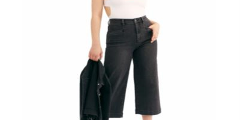 Free People Women's Lace up Cropped Jeans Black Size 31