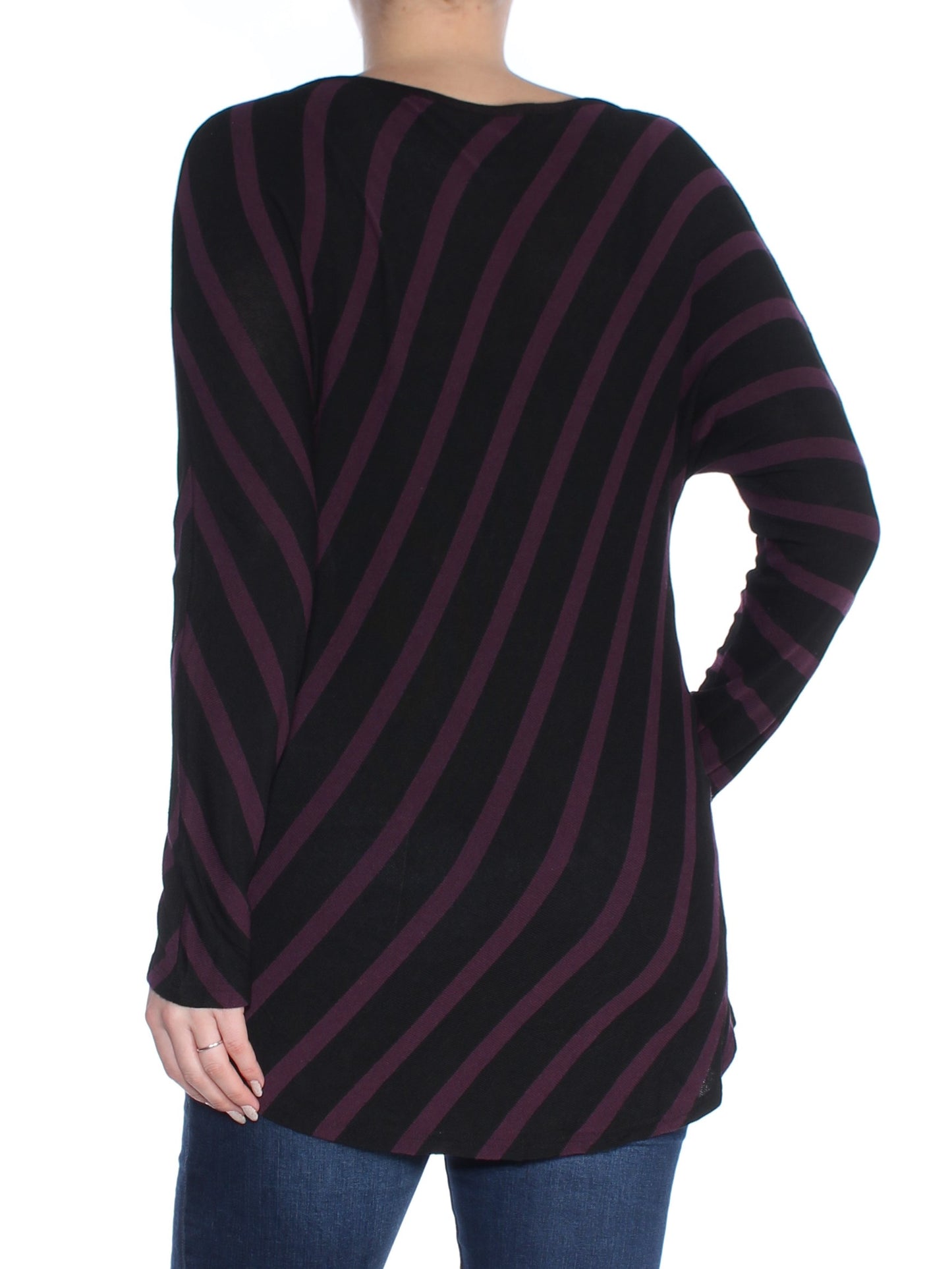 INC International Concepts Women's Striped Tunic Dolman Blouse Red Size Small