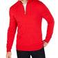 Alfani Men's Sweater 1/2 Zip Ribbed Trim Pullover Red Size Small
