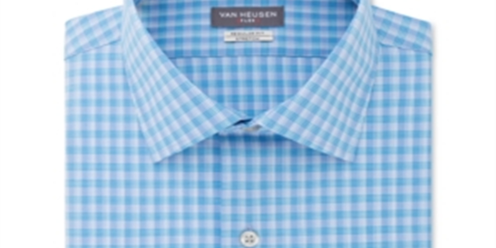 Van Heusen Men's Regular Fit Performance Dress Shirt Blue Size 16