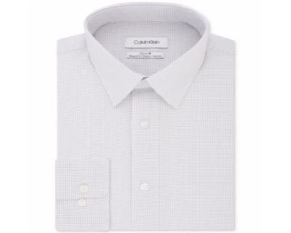 Calvin Klein Men's Classic Regular Fit Non Iron Performance Stretch Dress Shirt Purple Size 16.5X34X35