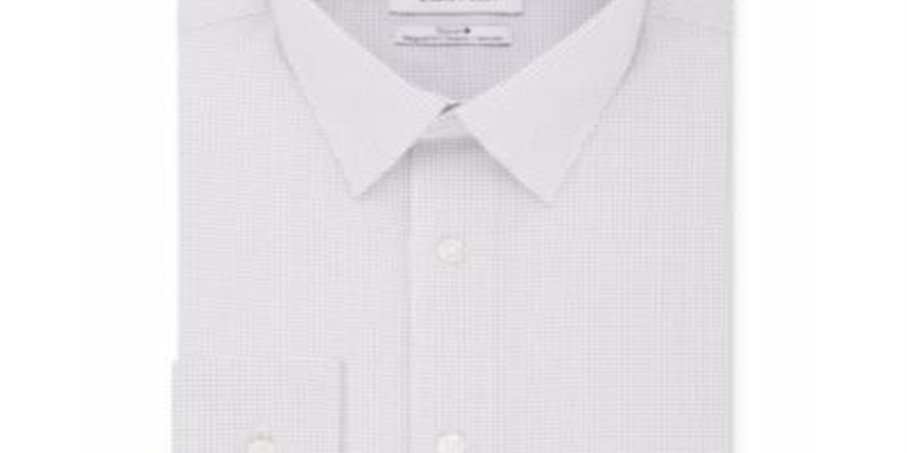 Calvin Klein Men's Classic Regular Fit Non Iron Performance Stretch Dress Shirt Purple Size 16.5X34X35