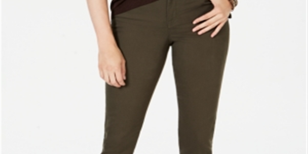 Style & Co Women's Tummy Control Slim Leg Jeans Green Size 2