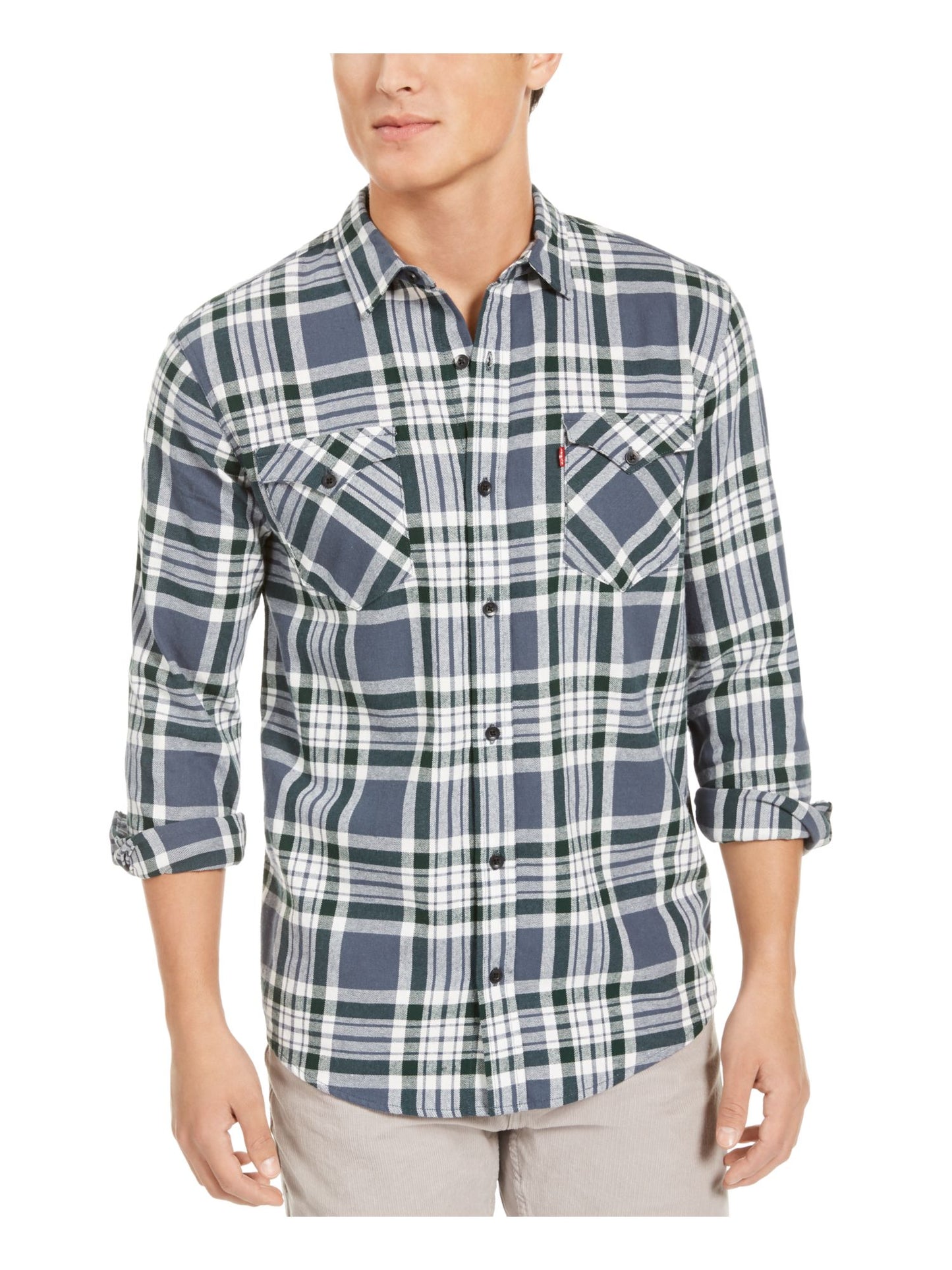 Levi's Men's Nicholas Regular Fit Plaid Shirt Red Size XXL