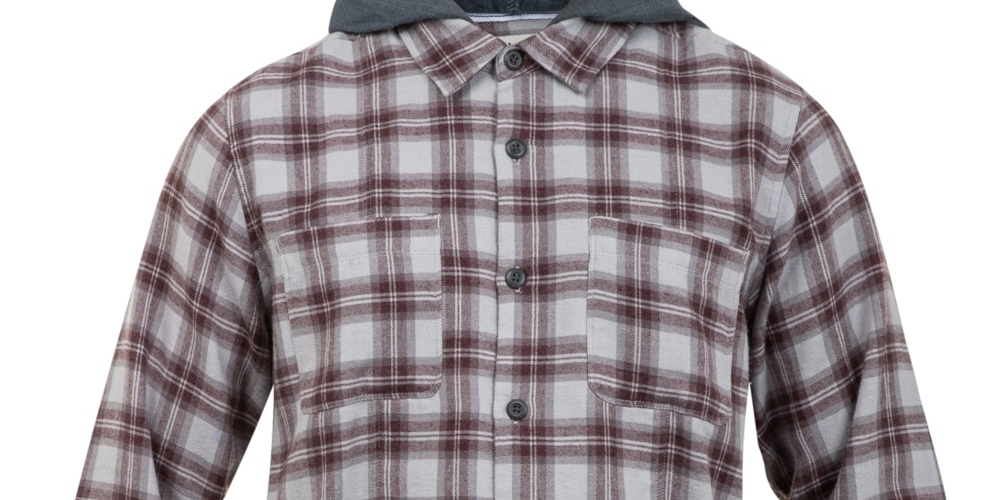 Hurley Men's Crowley Washed Hooded Long Sleeve Shirt Gray Size XX-Large