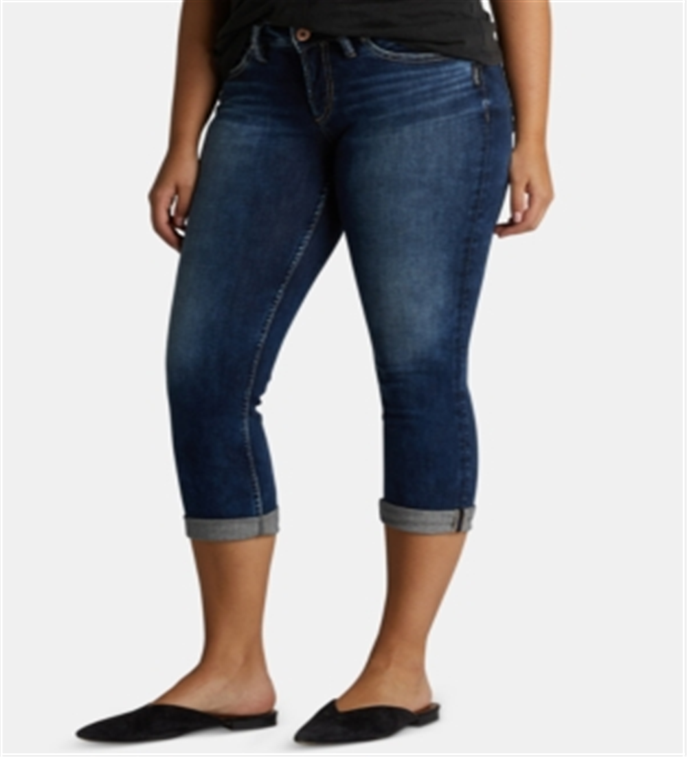 Silver Jeans Co Women's Suki Rolled Capri Jeans Blue Size 33