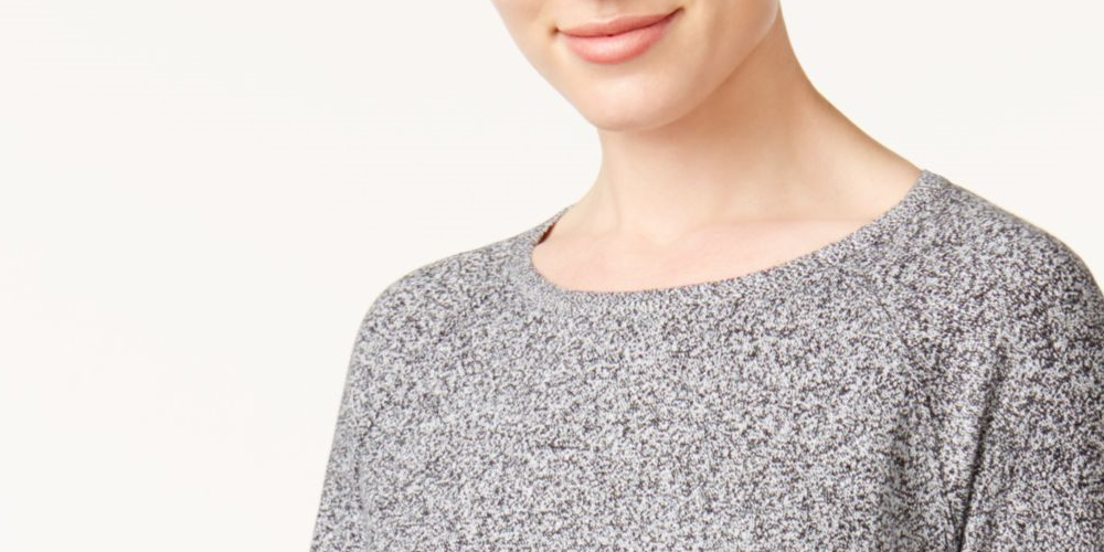 Karen Scott Women's Heather Long Sleeve Jewel Neck T-Shirt Top Gray Size Petite Small
