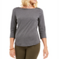 Charter Club Women's Metallic Striped Top Gray Size Petite S