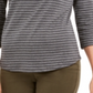 Charter Club Women's Metallic Striped Top Gray Size Petite S