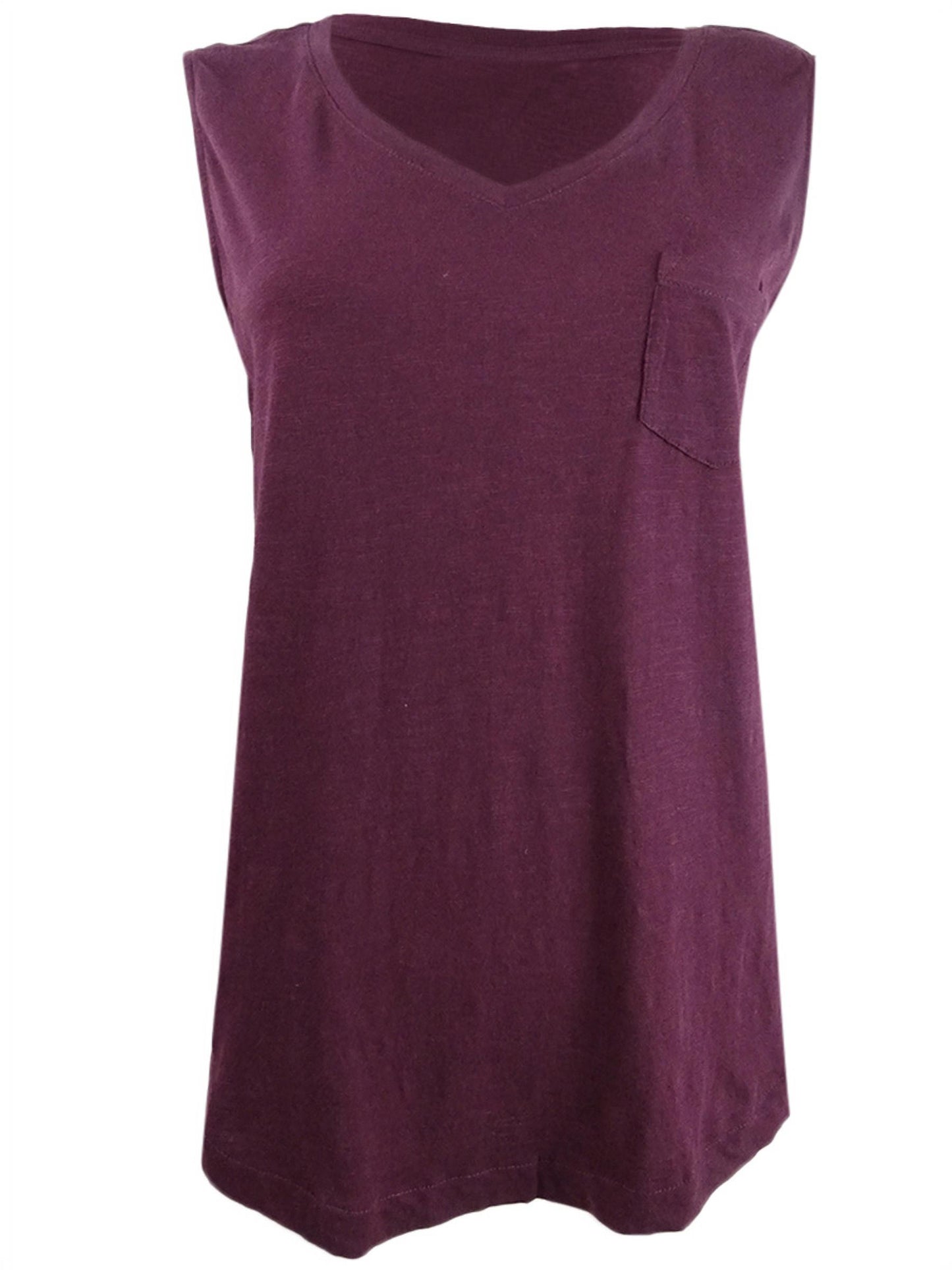 Style & Co Women's Cotton V Neck Tank Top Purple Size Medium