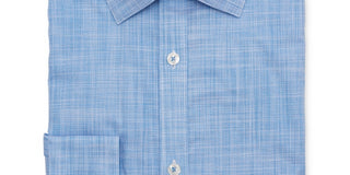 Ryan Seacrest Distinction Men's Collared Slim Fit Cotton Dress Shirt Blue Size 17.5X32-33