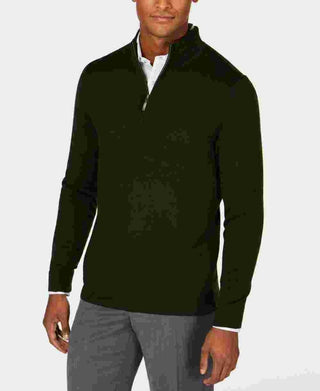 Club Room Men's Long Sleeve Turtle Neck Quarter Zip Sweater Green Size Small