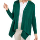 JM Collection Women's Ribbed Handkerchief Hem Cardigan Green Size XX-Large