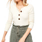 Oliver Henley Shirt Women's Long Sleeve With Buttons Sweater White Size Small