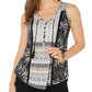 Style & Co Women's Mixed Print Top Black Multi Size PP