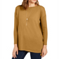 Style & Co Women's Seam Front Tunic Sweater Mustard Size Petite L