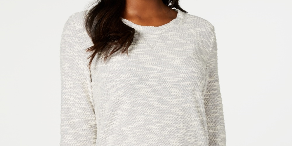 Karen Scott Women's Sport Marled Sweatshirt Gray Size X-Large