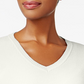 Karen Scott Women's Textured Pinstripe Long Sleeve V Neck Sweater White Size Petite X-Large