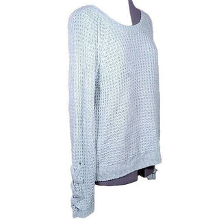 American Rag Junior's Marled Open Back Sweater Blue Size Large