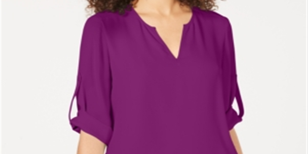 Alfani Women's High Low Crossover Top Fichsia Size Small