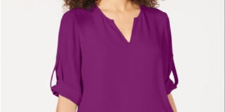 Alfani Women's High Low Crossover Top Fichsia Size Small