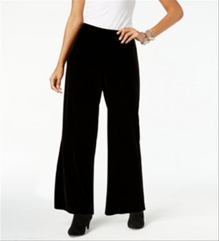Alfani Women's Velvet Wide Leg Pants Black Size Petite S