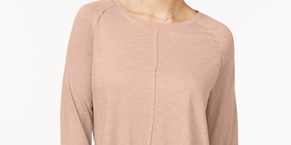 Style & Co Women's Cotton High Low Top Pink Size XX-Large