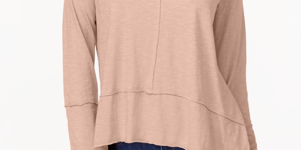 Style & Co Women's Cotton High Low Top Pink Size XX-Large