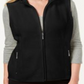 Karen Scott Women's Fleece Zip Front Vest Black Size Petite S