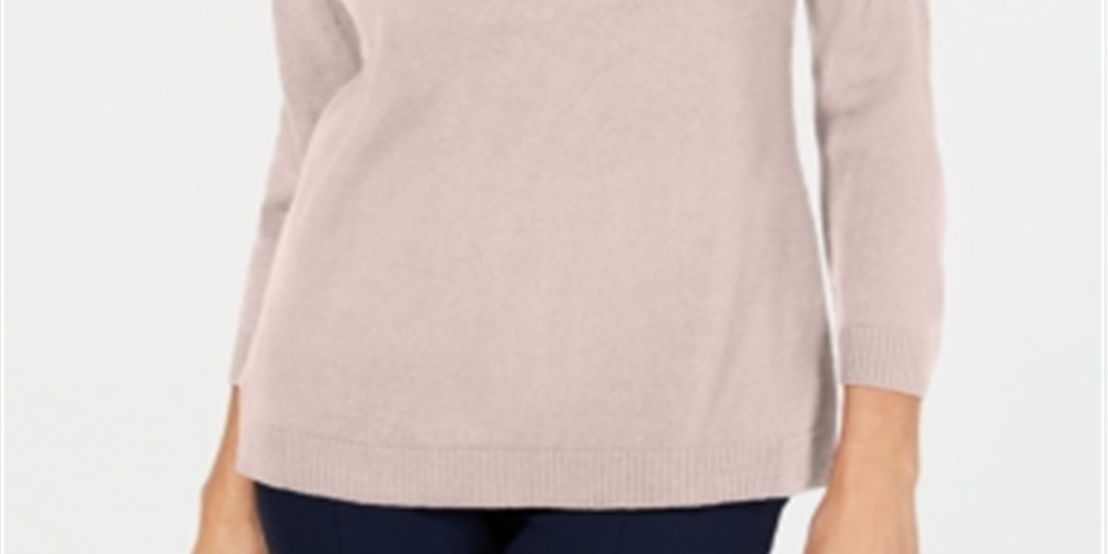 Karen Scott Women's V Neck Sweater Pink Size Petite S