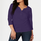 Karen Scott Women's Cotton Henley Shirt Purple Size Petite XL
