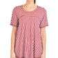 NY Collection Women's Stripe Swing T-Shirt Red Size Petite XL