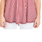 NY Collection Women's Stripe Swing T-Shirt Red Size Petite XL