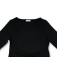 Charter Club Women's Long Sleeve Tie Waist Top Black Size X-Large