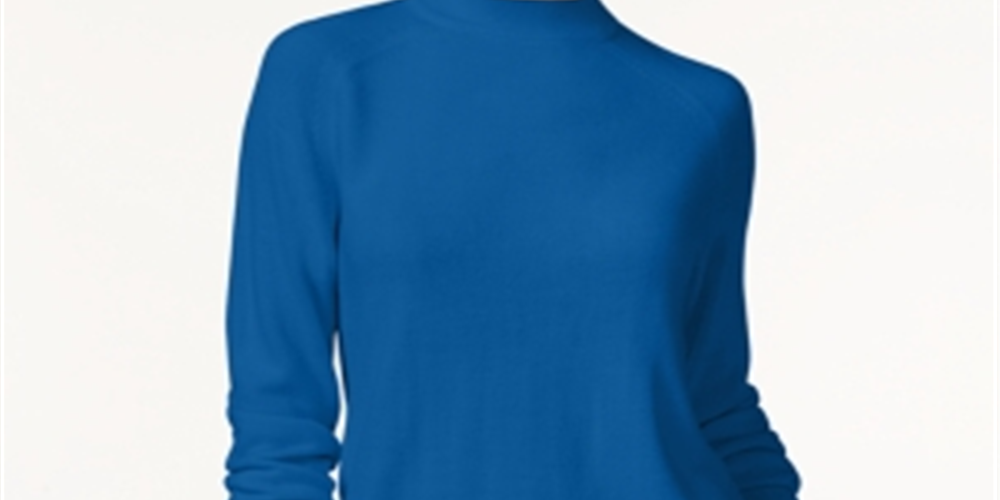 Karen Scott Women's Mock Neck Sweater Blue Size -Petite S