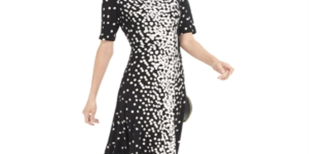 Alfani Women's Mock Neck Tie Back Dress Black Size Petite S