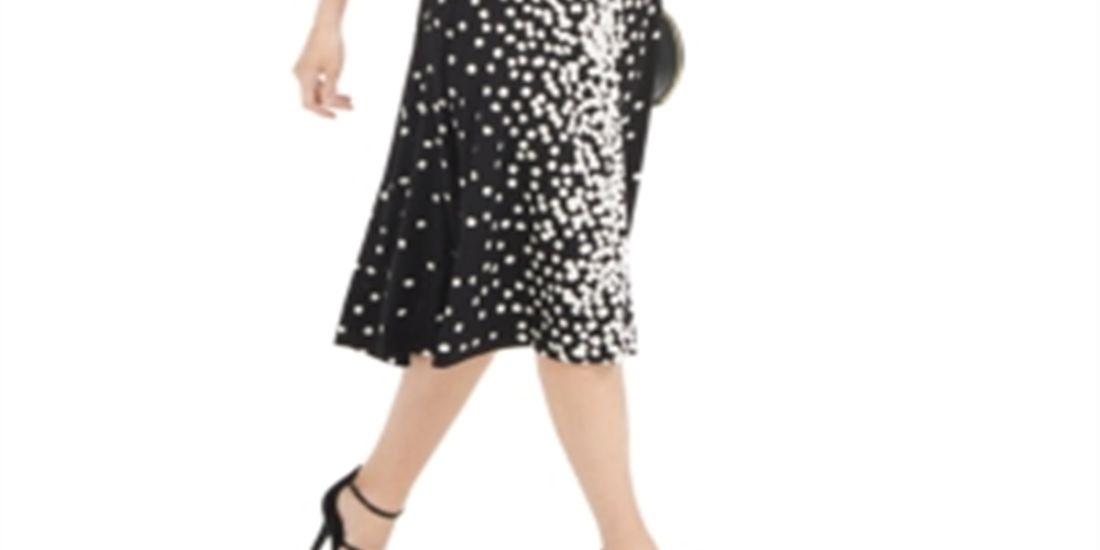 Alfani Women's Mock Neck Tie Back Dress Black Size Petite S