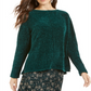 Style & Co Women's Chenille Sweater Green Size Petite L