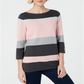 Karen Scott Women's Cotton Striped Sweater Pink Size Petite Medium