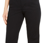 Charter Club Women's Button Cuff Tummy Control Capri Pants Black Size 10