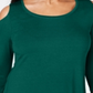 JM Collection Women's Cold Shoulder Top Green Size Petite L