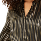 Alfani Women's Metallic Stripe Blouse Black Size Medium