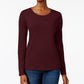 Charter Club Women's Pima Cotton Long Sleeve Top Red Size XX-Large