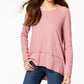 Karen Scott Women's Plus Size Three Quarter Sleeve Cable Sweater Red Size X-Large