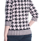 Charter Club Women's Houndstooth 3/4 Sleeve Top Pink Size X-Large