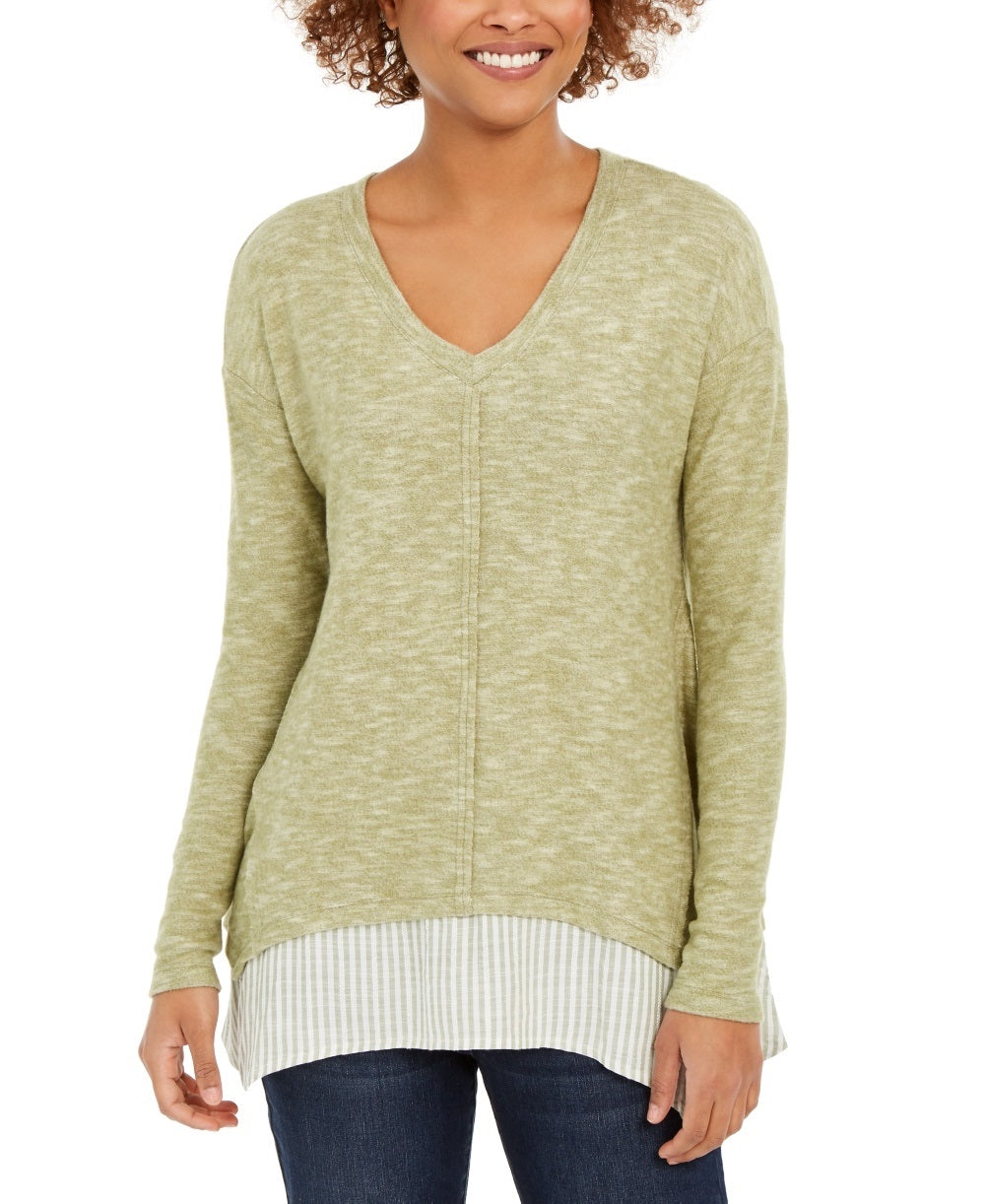 Style & Co Women's Layered Look Tunic Green Size X-Large