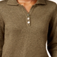 Karen Scott Women's Textured Heather Long Sleeve Collared Sweater Green Size Petite X-Large