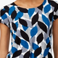 Alfani Women's Printed Round-Hem T-Shirt Teal Size Petite L