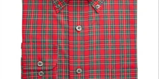 Club Room Men's Big & Tall Classic Regular Fit Wrinkle Resistant Tartan Dress Shirt Red Size 17 (37-38)