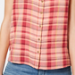 Style & Co Women's Plaid Sleeveless Top Beige Size X-Large